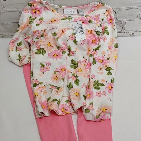'THE CHILDREN'S PLACE' 'VICTORIAN TEA ROSE' LONG-SLEEVE TOP & LEGGINGS OUTFIT - Picture 4 of 14